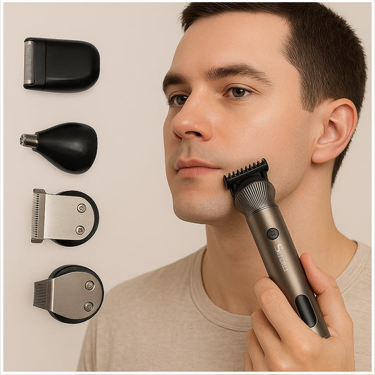 Afeitadora Set 5 en 1 Afeitado y Recorte Multifuncional Recargable