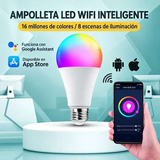 Ampolleta LED WiFi RGB con Control desde Smartphone · información en castellano