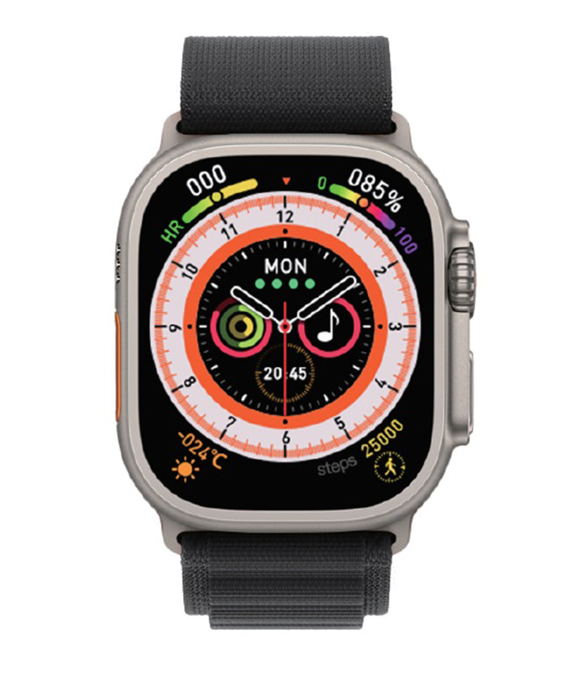 Reloj Inteligente Smartwatch Bluetooth HW8 ULTRA 2.02 PULGADAS CORREAS NEGRA Y NARANJA