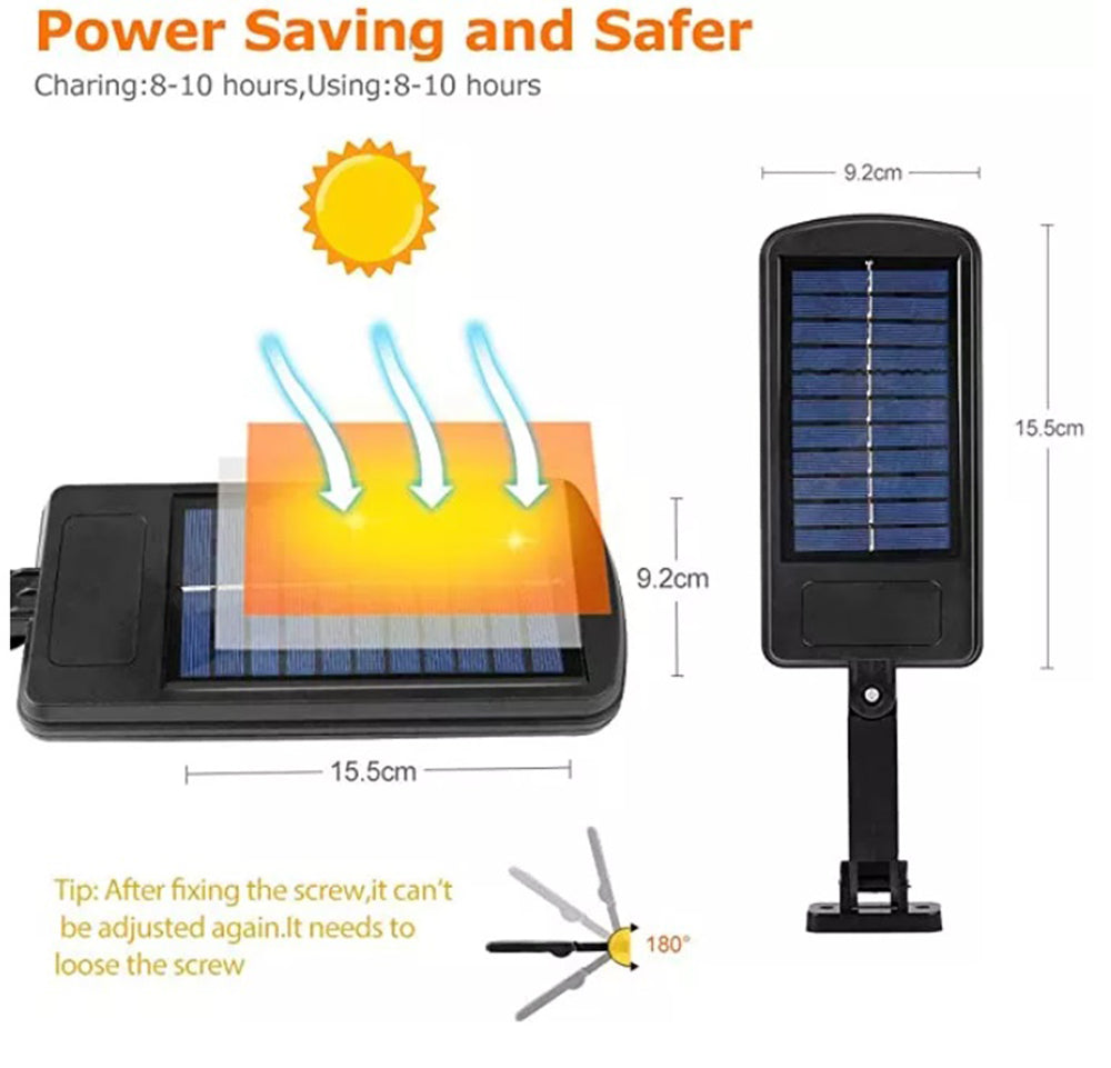 Luz Led inteligente con panel solar control remoto y sensor movimiento