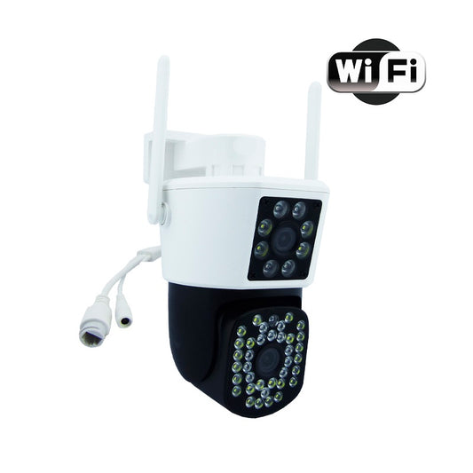 Cámara Seguridad WiFi Doble Lente Monitoreo 360° Full HD 110° Visión