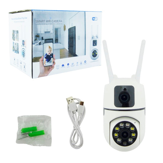 Cámara de Seguridad WiFi Lente Dual Monitoreo 360° Full HD 110° Visión
