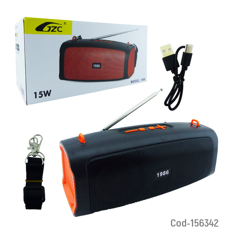 Parlante Solar Recargable de 15W Bluetooth FM USB y TF Portátil