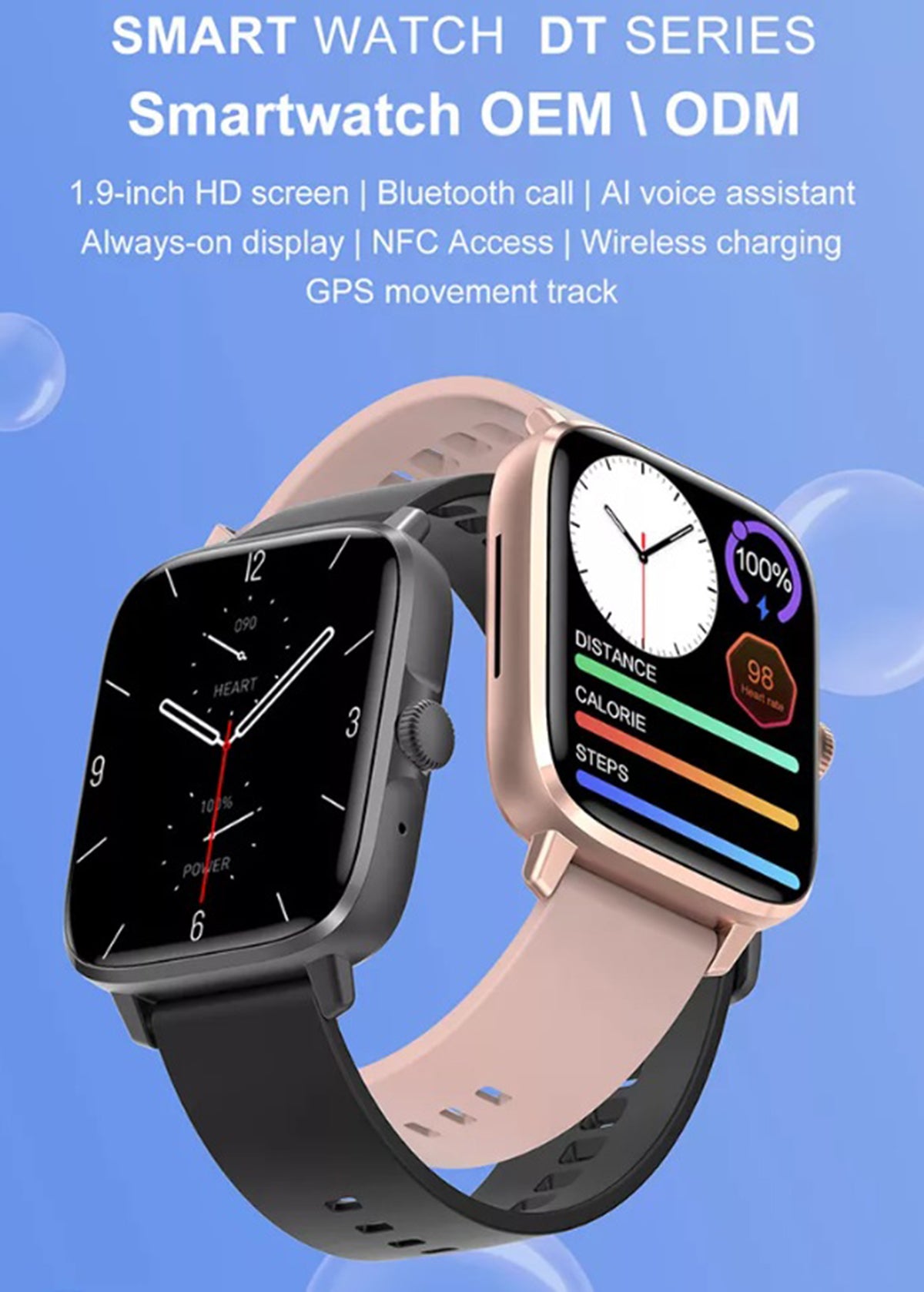 Reloj Inteligente Smartwatch Bluetooth DT102 pantalla 1.9 pulgadas