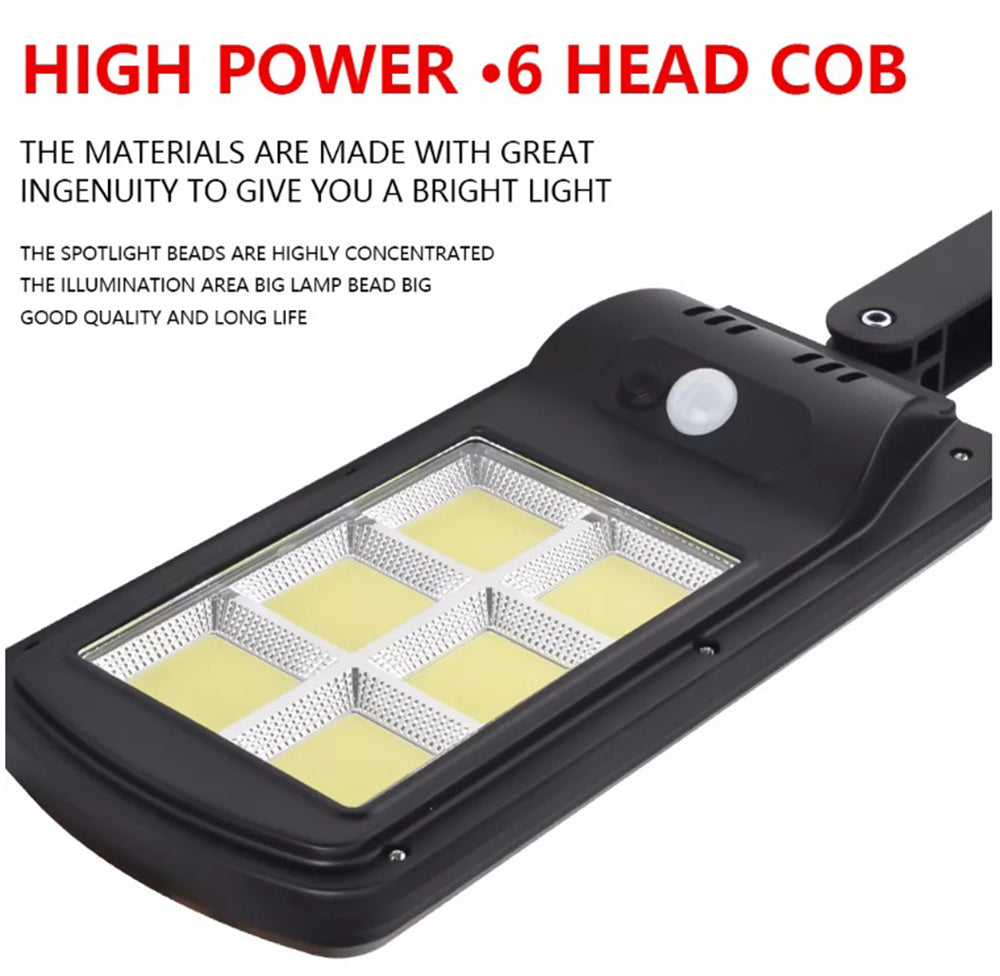 Luz Led inteligente con panel solar control remoto y sensor movimiento