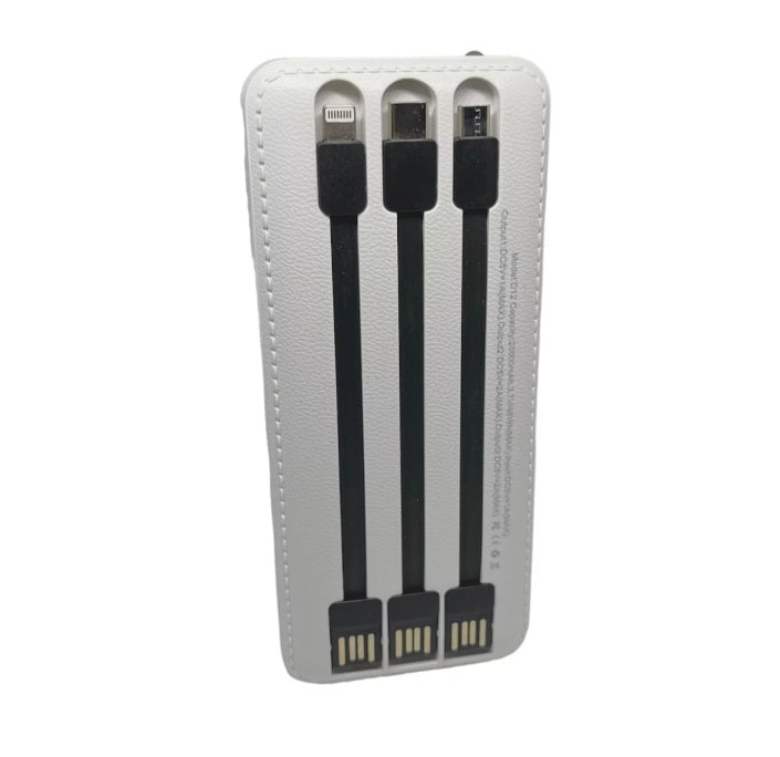 Cargador Portátil 20000mAh 3 Puertos USB Pantalla LED Cables Incluido
