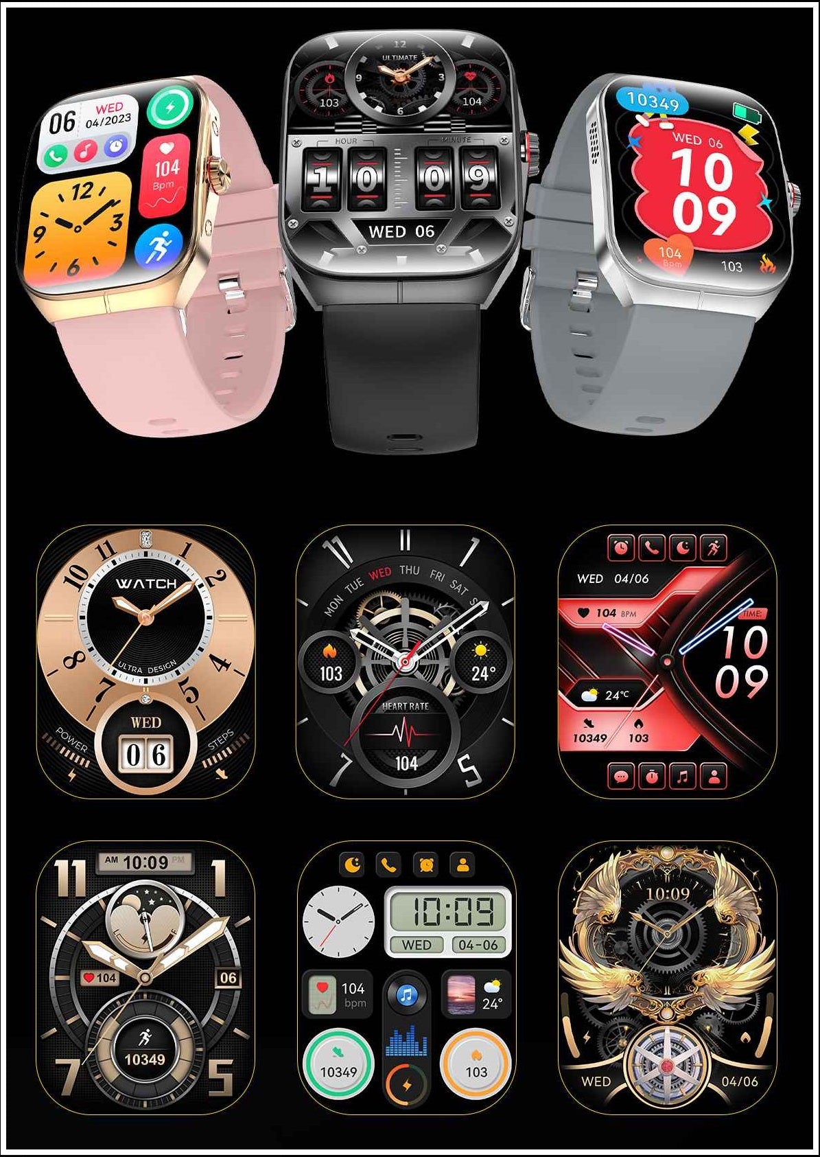 Smartwatch HK80 Pantalla AMOLED 1.95 pulgadas, IP68 Salud Deporte