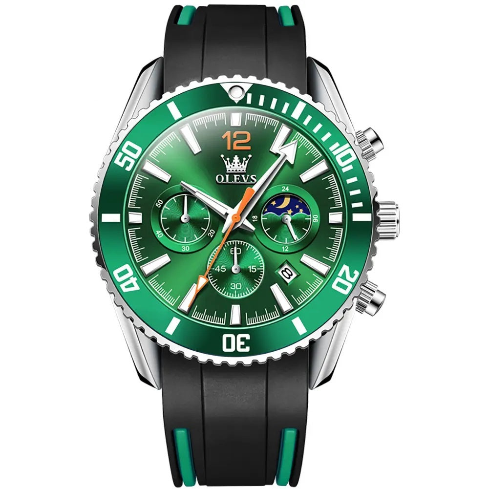 Reloj Cronógrafo Deportivo para Hombre Calendario Resistencia al Agua