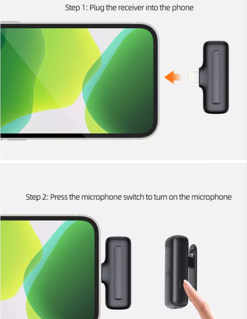 Micrófono inalámbrico Solapa Lightning para Iphone Reducción Ruido
