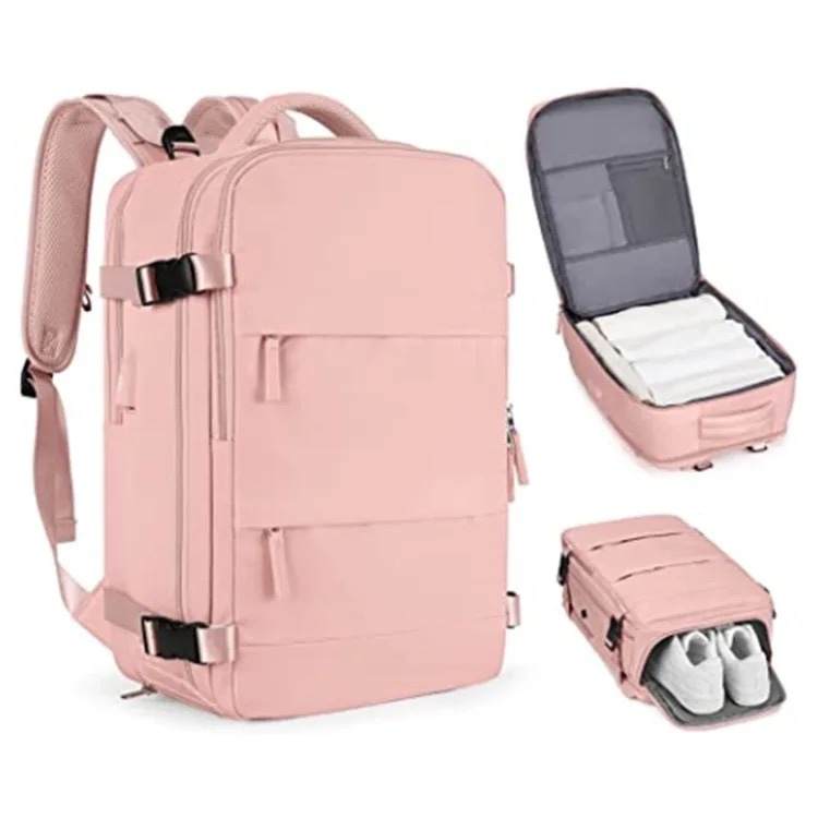 Mochila Femenina Impermeable de Gran Capacidad con Puerto USB