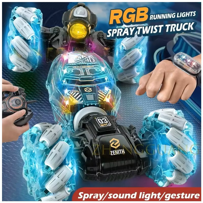 Auto Acrobático Doble Cara 4X4 RC Control Remoto Gestos 2.4G Color Verde