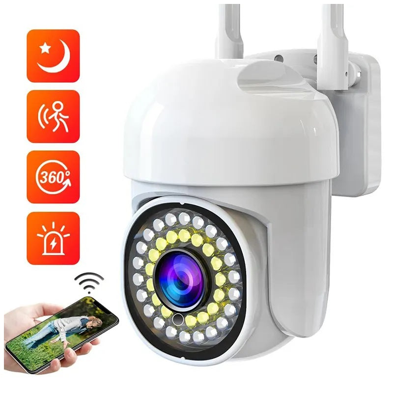 Cámara de Seguridad WiFi Monitoreo 360° Full HD 110° Visión Detección