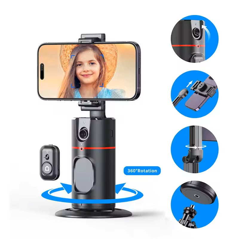 Trípode 360° Seguimiento Facial Automático con Control Remoto