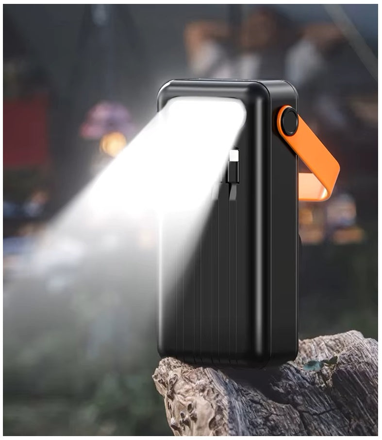 Batería Portátil Power Bank Solar 40000mAh Cables Integrados Luz LED