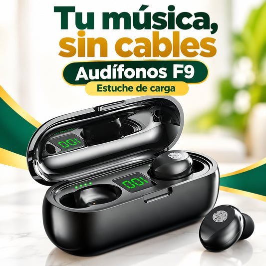 Audífonos Bluetooth In-Ear F9 V 5.0 · información en castellano