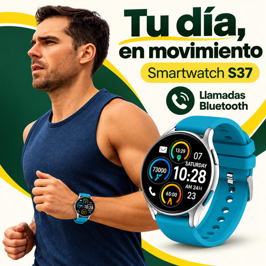 Smartwatch S37 1,28″ con Llamadas Bluetooth – Azul · información en castellano