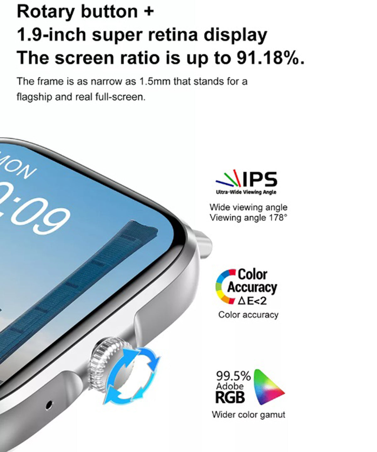 Reloj Inteligente Smartwatch Bluetooth DT102 pantalla 1.9 pulgadas