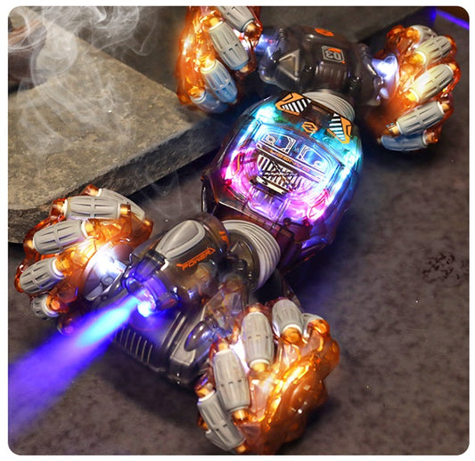 Auto Acrobático Doble Cara 4X4 RC Control Remoto Gestos 2.4G Naranjo