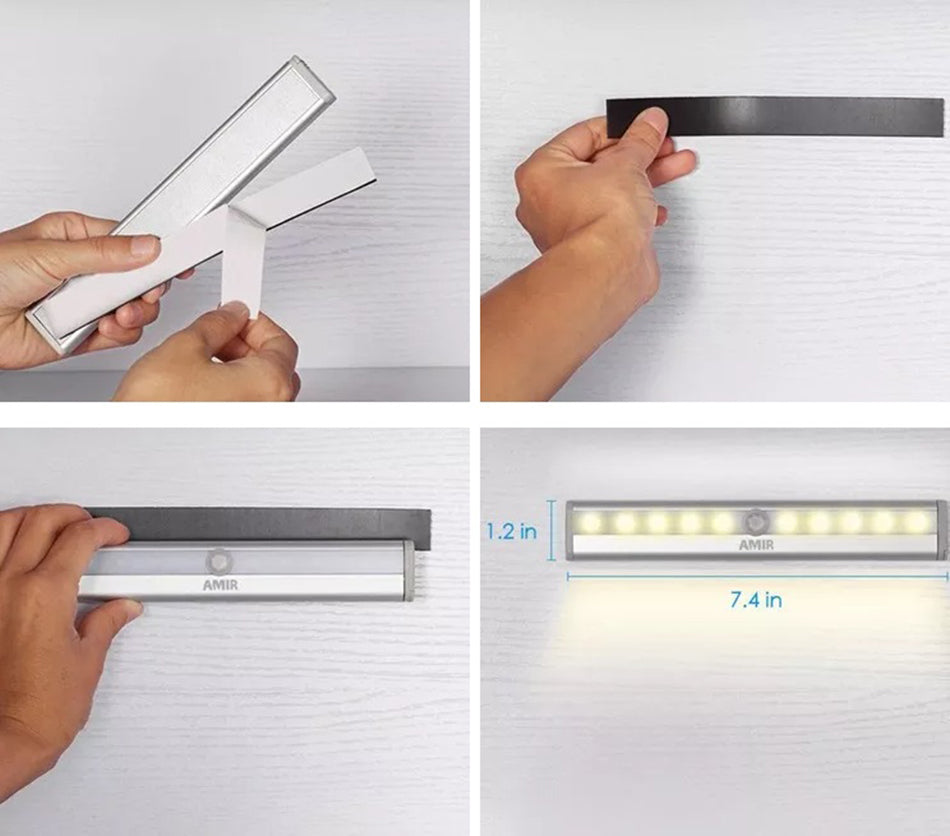 Barra Luz Led inteligente con sensor de movimiento Recargable