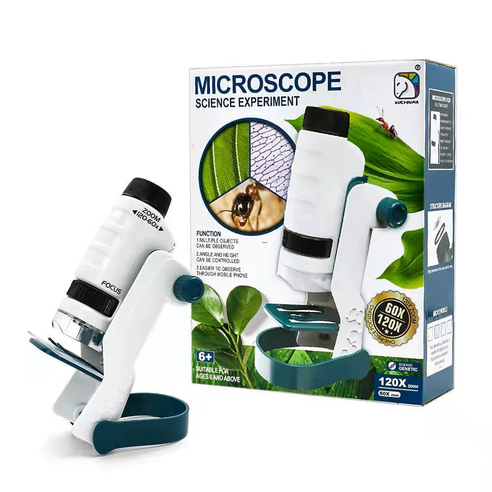 Microscopio 3 en 1 Educativo Infantil 120X Luz LED Integrado