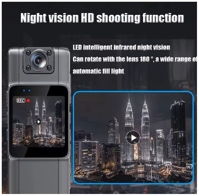 Cámara DVR Portátil Recargable Pantalla de 1,54 Visión Nocturna IP65