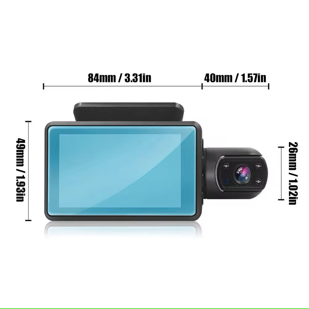 Dash Cam Cámara Dual 1080P Ángulo Amplio de 150° Grabación en Bucle