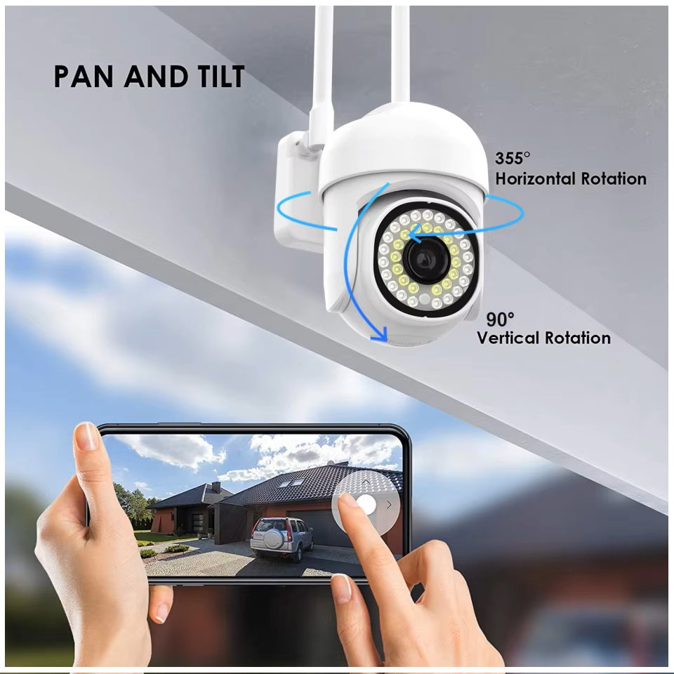 Cámara de Seguridad WiFi Monitoreo 360° Full HD 110° Visión Detección