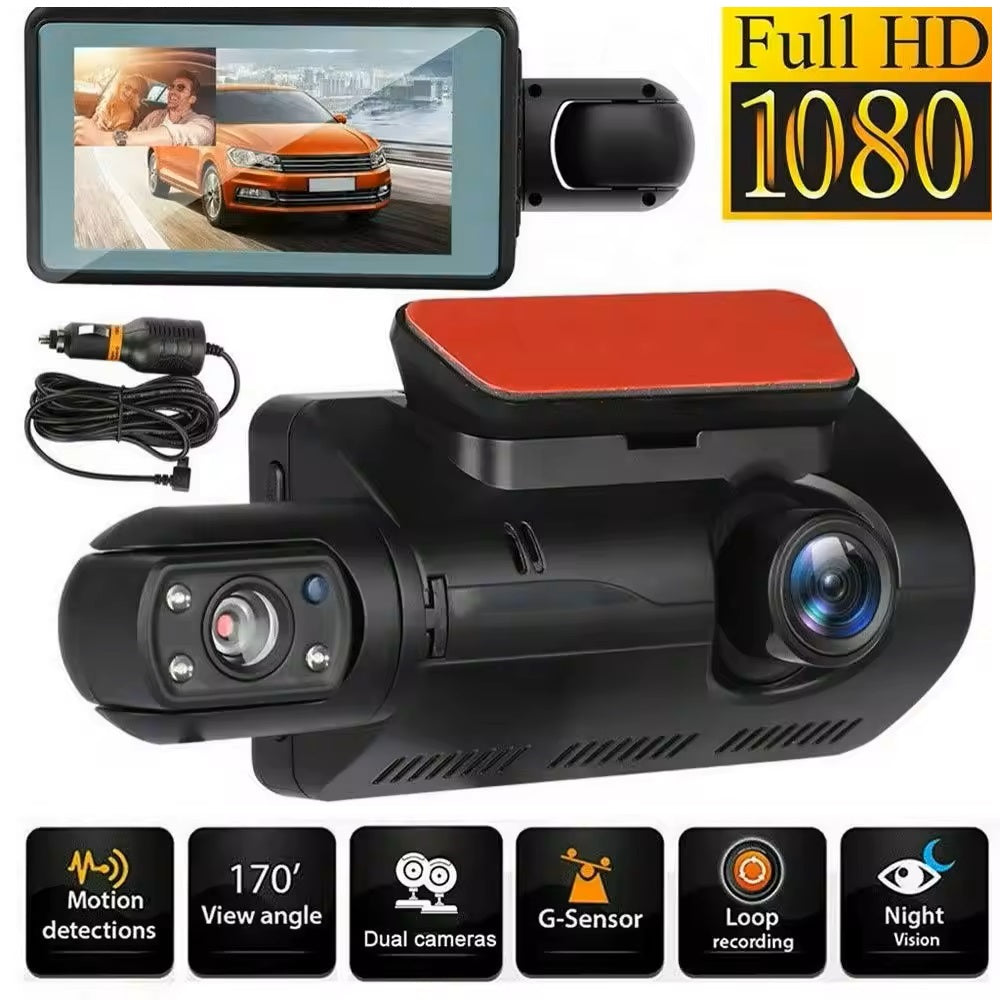 Dash Cam Cámara Dual 1080P Ángulo Amplio de 150° Grabación en Bucle