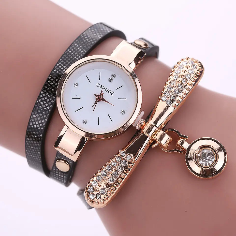 Reloj de lujo Personalizado para Mujeres con Incrustaciones y Pulsera