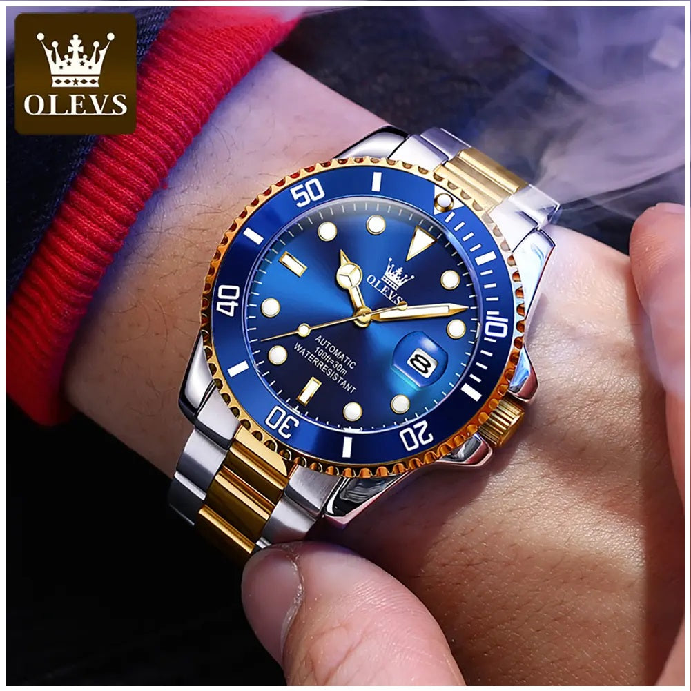 Reloj para Hombre de Lujo OLEVS Acero Inoxidable Cuarzo Sumergible 30M