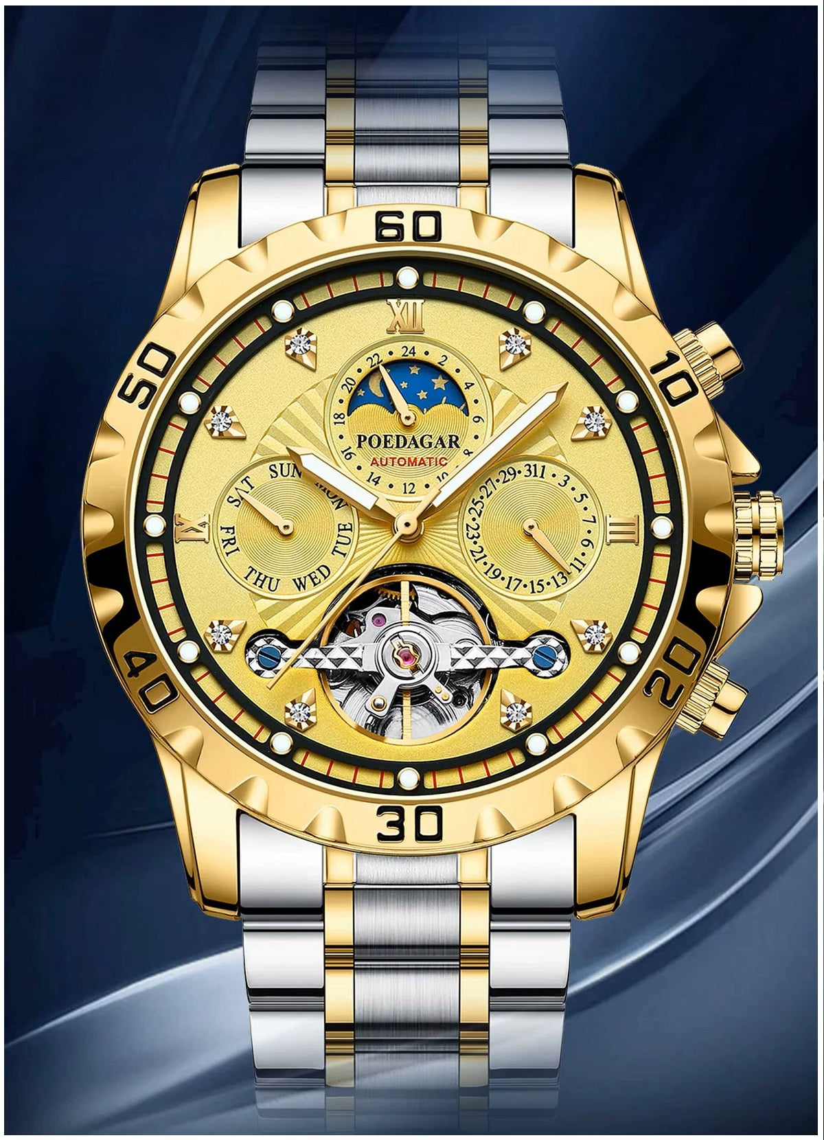 Reloj Automático Mecánico para Hombre Visualización Completa
