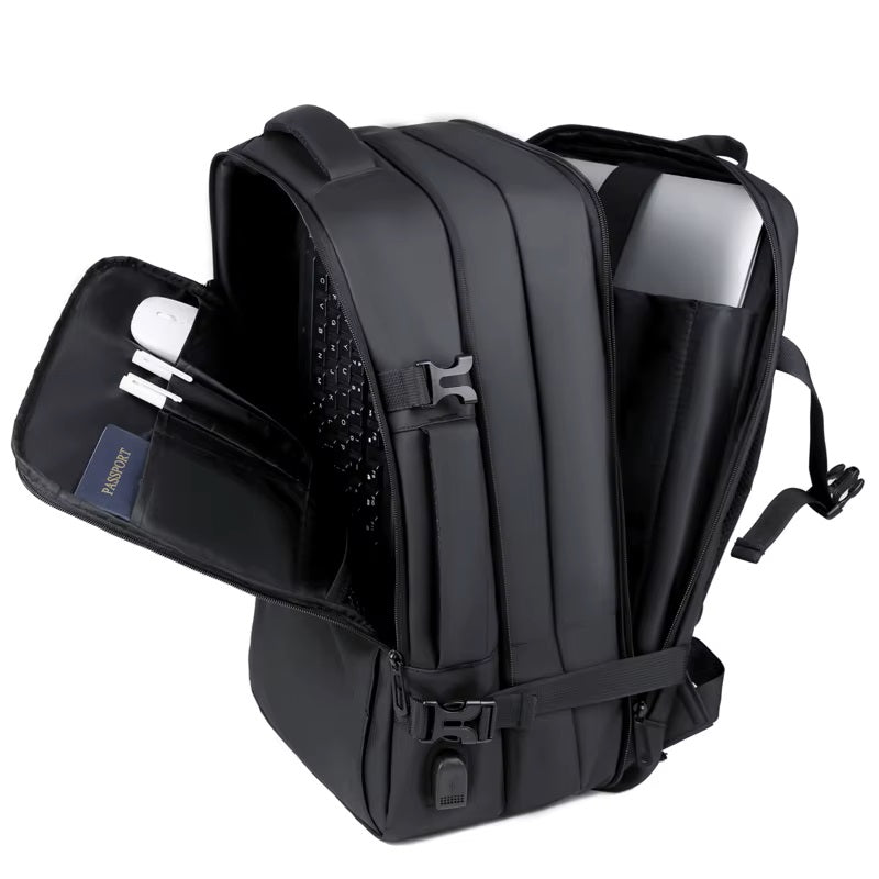 Mochila Laptop Ejecutiva Expandible USB Impermeable Antirrobo 20-39L