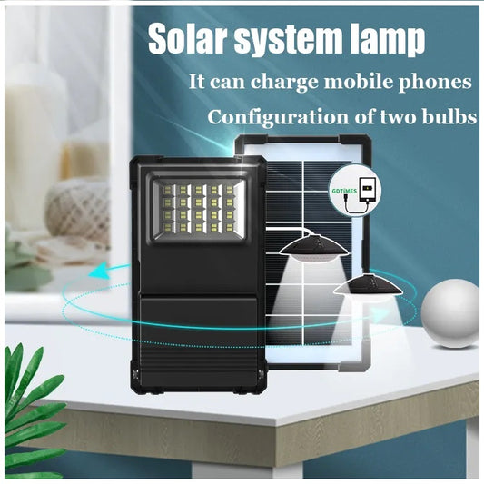 Kit Solar Portátil Panel Solar Iluminación LED y Cargador USB 30W