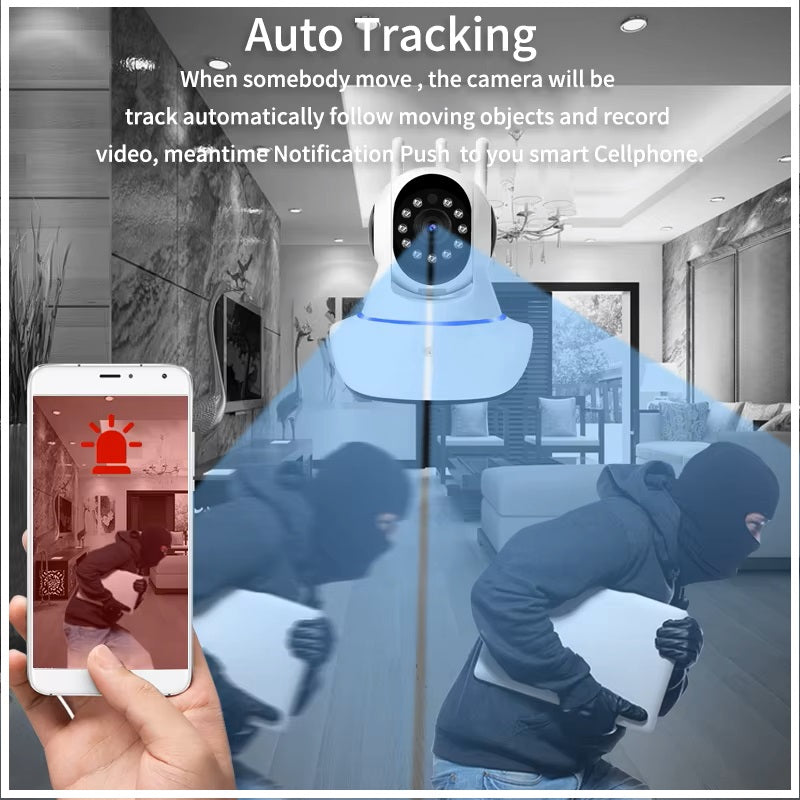 Cámara Inteligente Rotación 360° Detección Movimiento Visión Nocturna