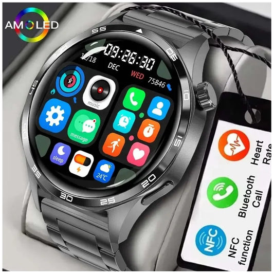 Smartwatch GT5 PRO Correa Metálica y Silicona Monitor Salud 247 Bluetooth Notificaciones Compatible