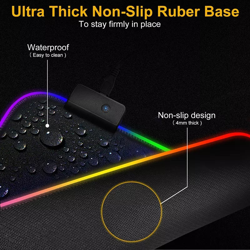 Mousepad Gamer Led RGB USB 80X30cm