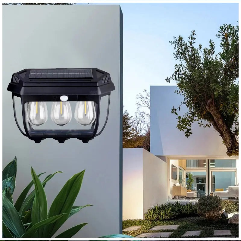 Lámpara Pared Solar Sensor de Movimiento Resistente al Agua Luz LED