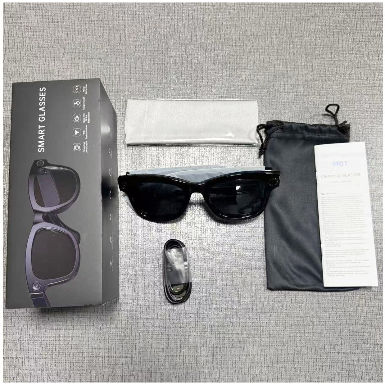 Gafas Inteligentes M01 con Cámara HD ChatGPT Traducción y Reducción de Ruido