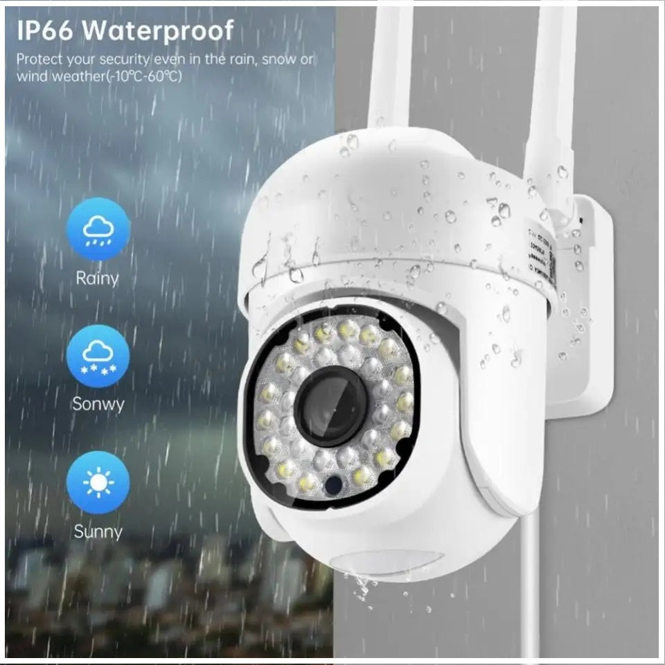 Cámara de Seguridad WiFi Monitoreo 360° Full HD 110° Visión Detección