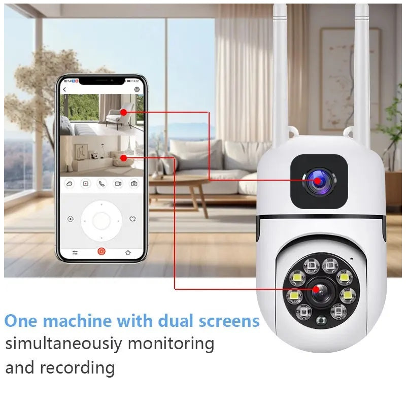 Cámara de Seguridad WiFi Lente Dual Monitoreo 360° Full HD 110° Visión