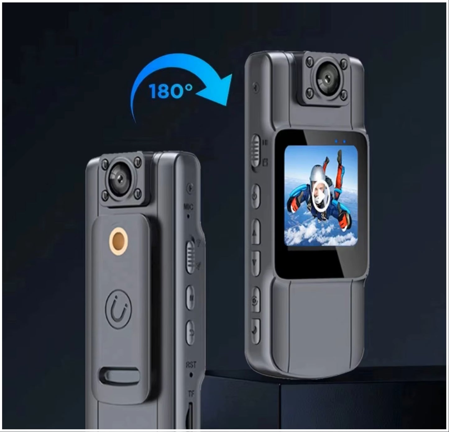 Cámara DVR Portátil Recargable Pantalla de 1,54 Visión Nocturna IP65