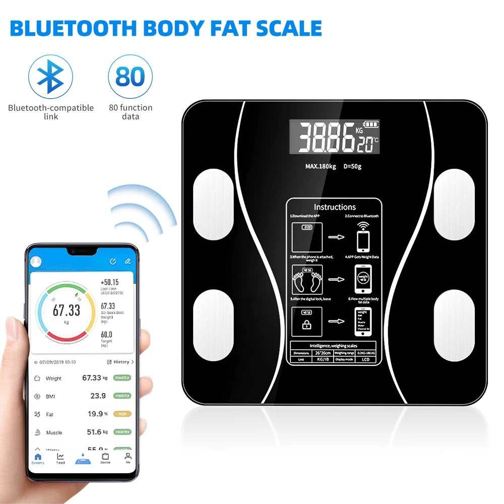 Pesa Balanza Digital Avanzada 180Kg 79 Análisis Composición Corporal Conexión Bluetooth