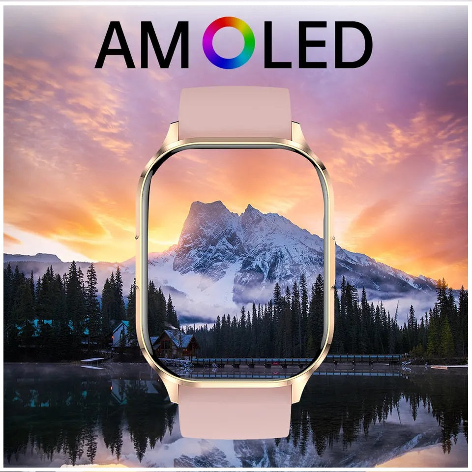 Smartwatch Pantalla AMOLED 2.01 Monitor de Ritmo Cardíaco