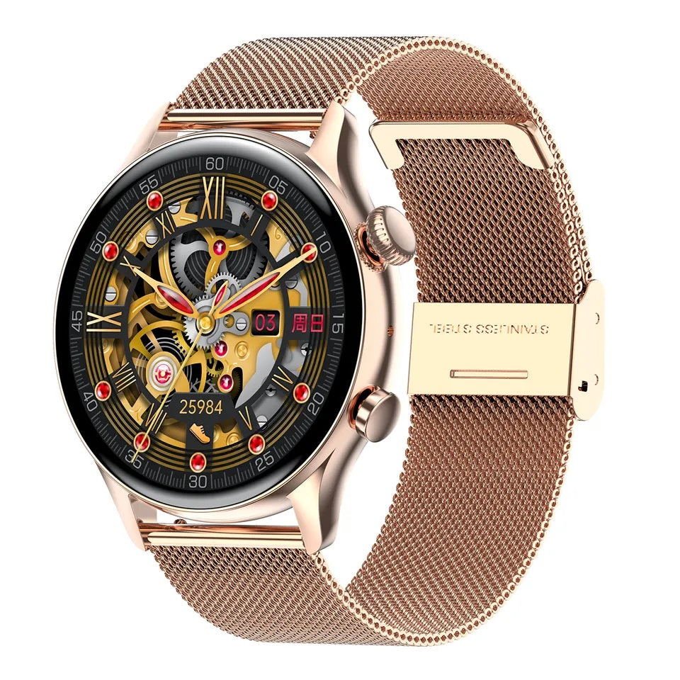 Reloj Inteligente Smartwatch Bluetooth Mujer Pantalla AMOLED Correa Metálica