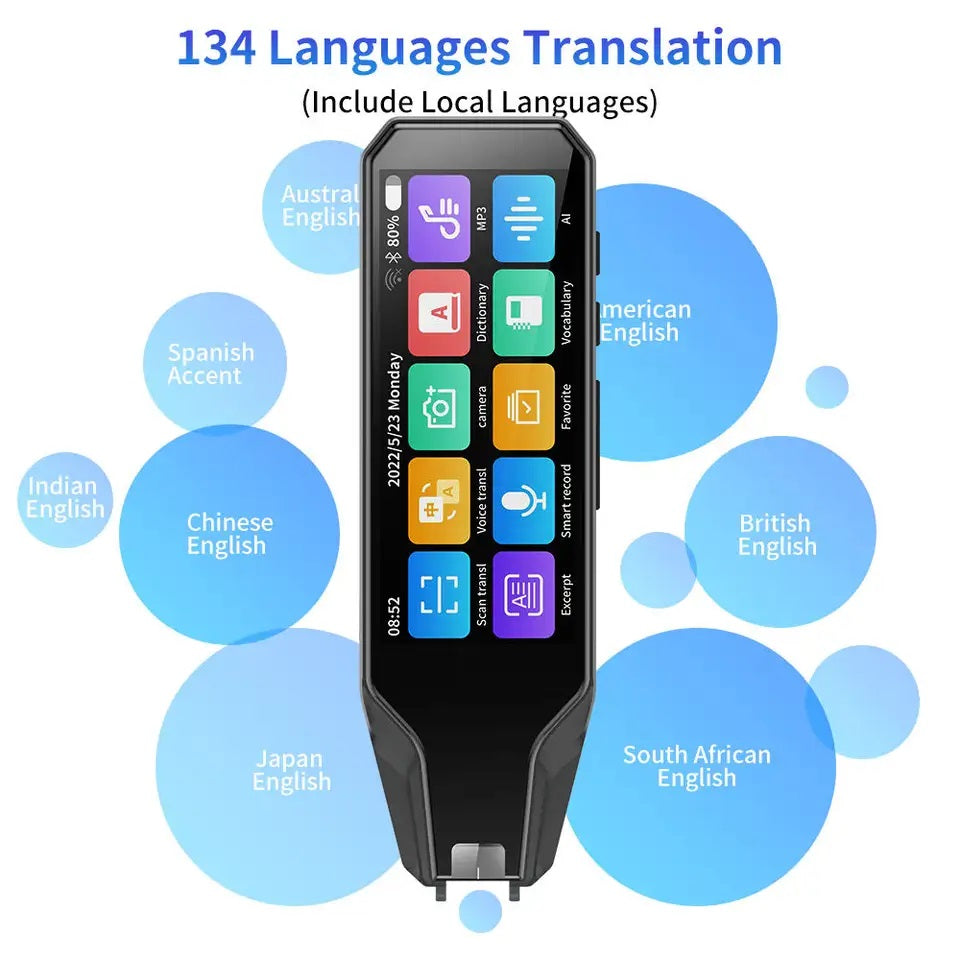 Lápiz Traductor Portátil Inteligente 134 Idiomas. Funciona como Escáner y Traductor en línea y sin conexión