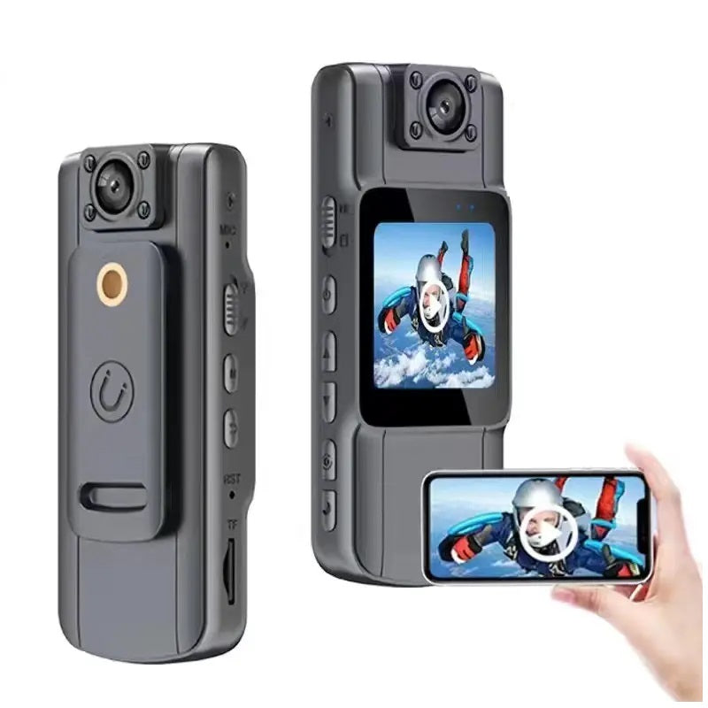 Cámara DVR Portátil Recargable Pantalla de 1,54 Visión Nocturna IP65