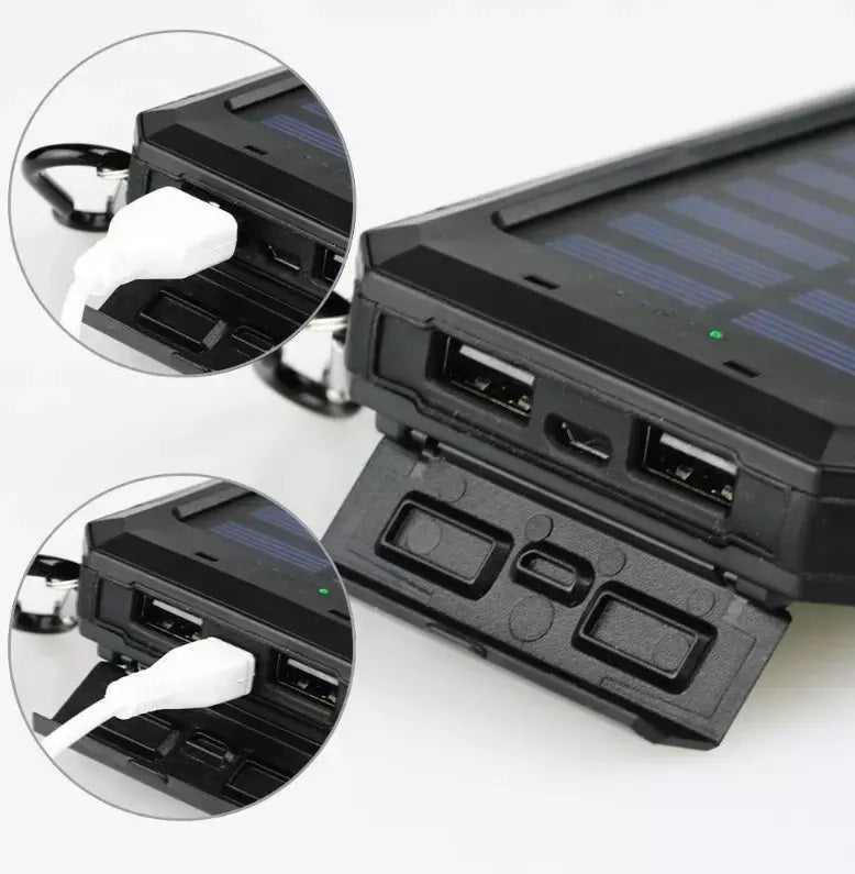 Cargador Solar Portátil 20000mAh Linterna a Prueba de Agua y polvo
