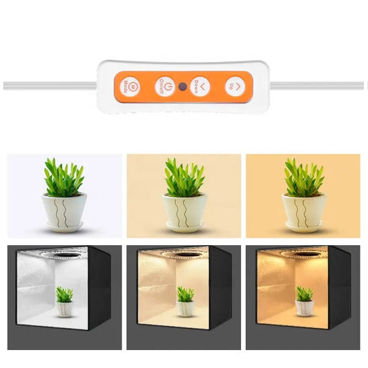 Estudio Portátil Caja Luz Fotográfica Plegable 30cm Luces LED Anillo