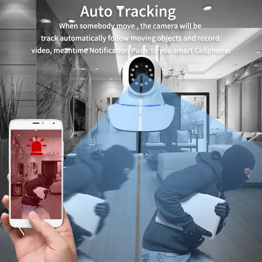 Cámara Inteligente Rotación 360° Detección Movimiento Visión Nocturna