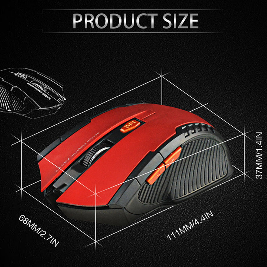 Mouse Gamer 1600 DPI Bluetooth 2.4 Ghz para Windows y Mac